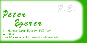 peter egerer business card